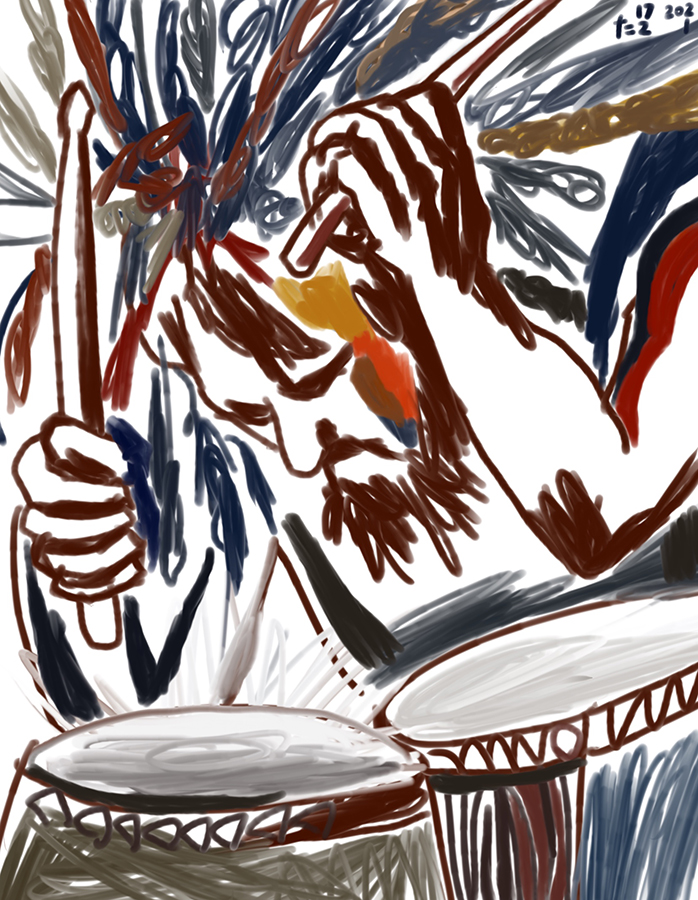 Illustration of drummer