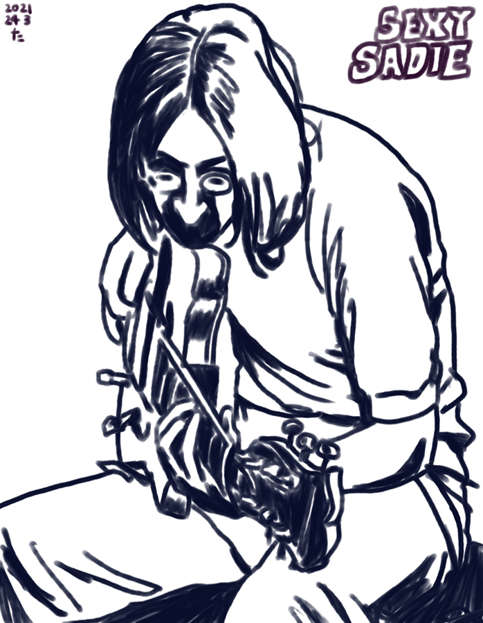 Illustration of John Lennon with the guitar
