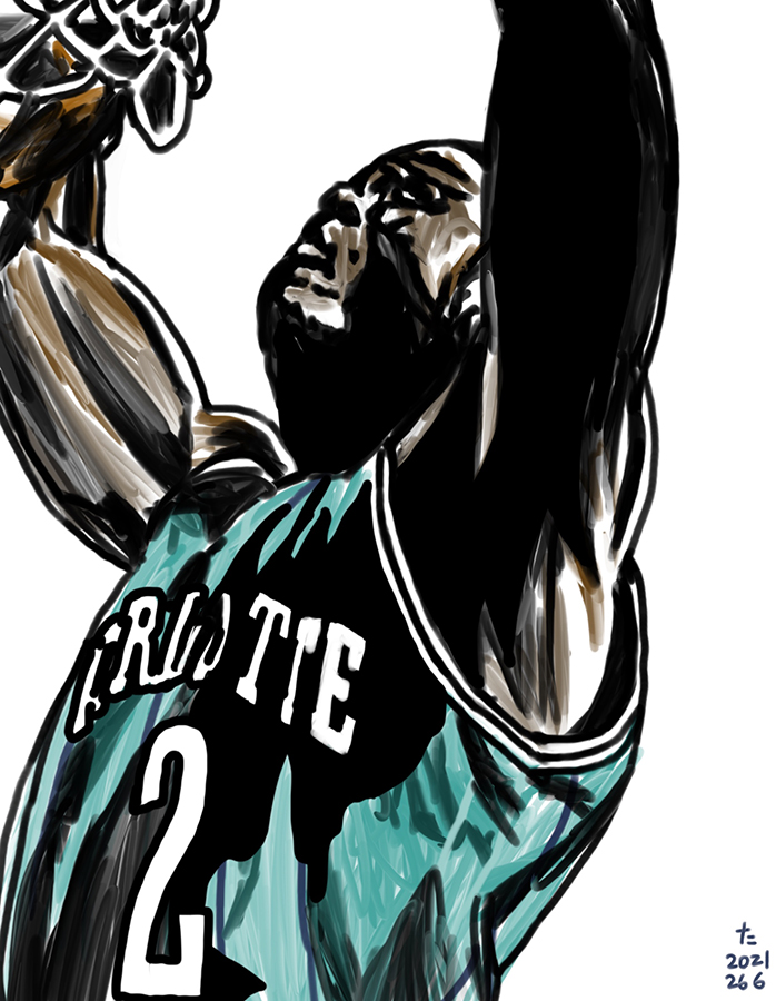 Illustration of Larry Johnson of Hornets