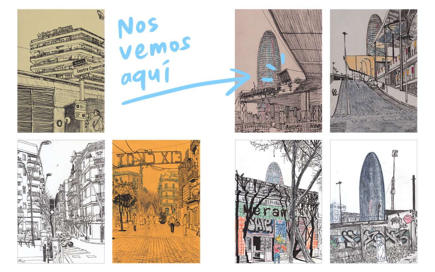 dibujos de Torre Agbar de Barcelona