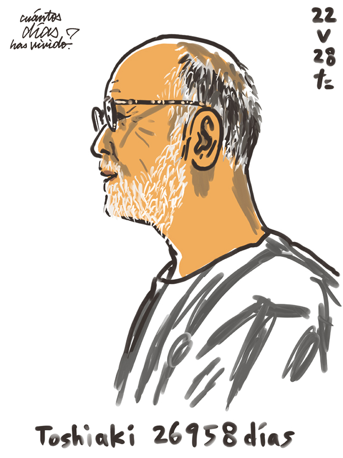 前島隆行がiPadでライブで描いた丹下敏明氏の肖像画
